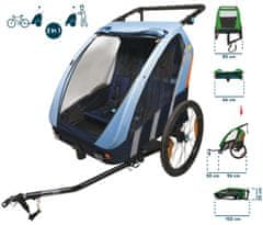 Bellelli Trailblazer kombinovaný vozík za kolo - 2 děti