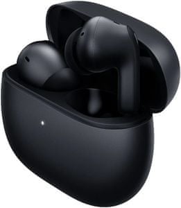 minimalistická Bluetooth sluchátka xiaomi redmi buds 4 pro dotykové ovládání výdrž na nabití 9 h ip54 odolnost vodě prachu potu skvělý zvuk dynamické měniče nabíjecí box