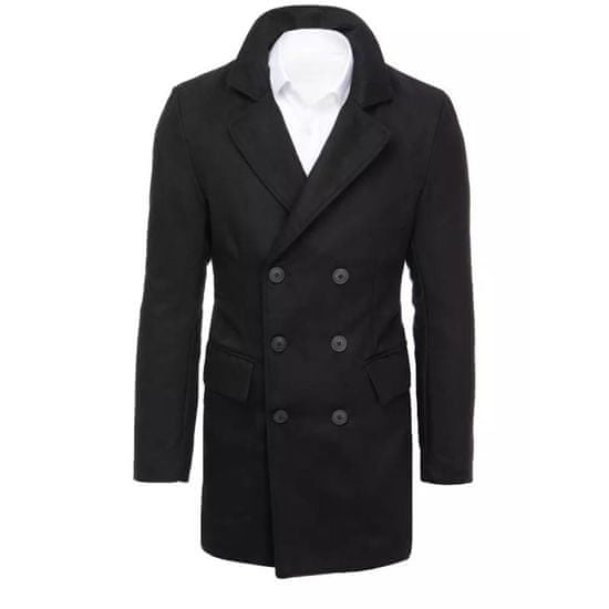 Dstreet Pánský dvouřadý zimní kabát POLOS černá cx0434