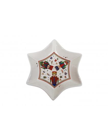Brandani Vánoční porcelánová mísa Lo Schiaccianoci ve tvaru hvězdy 20,5cm BRANDANI