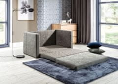 Nejlevnější nábytek Rozkládací pohovka UVIFORME 02 s dekorativními polštáři, světle šedá látka