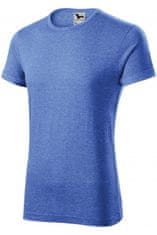 Malfini Pánské triko s vyhrnutými rukávy, modrý melír, 3XL
