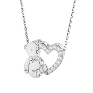 NUBIS Stříbrný náhrdelník s medvídkem