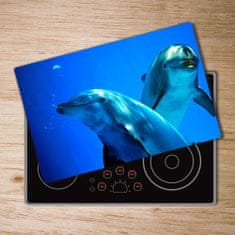 Wallmuralia Kuchyňská deska skleněná Dva delfíni 2x40x52 cm