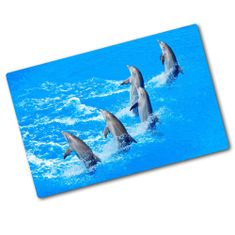 Wallmuralia Kuchyňská deska skleněná Delfíny 2x40x52 cm