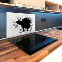 Wallmuralia Kuchyňská deska skleněná Díra ve zdi 80x52 cm