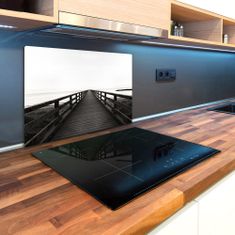 Wallmuralia Kuchyňská deska skleněná Dřevěná molo architektura 2x40x52 cm