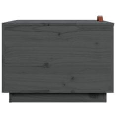 shumee Úložné boxy s víkem 3 ks šedé masivní borové dřevo