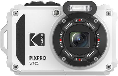 moderní kompaktní digitální fotoaparát kodak wpz2 liion videa hd fotorežimy 16mpx fotky detekce obličeje redukce červených očí voděodolný