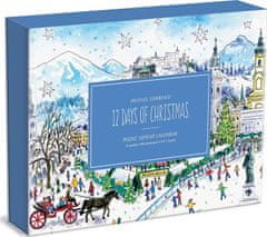 Galison Puzzle Adventní kalendář: 12 vánočních dnů 12x80 dílků