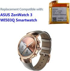 YUNIQUE GREEN-CLEAN Náhradní baterie kompatibilní s ASUS ZenWatch 3 (WI503Q) Smartwatch C11N1609 s Tool Kit