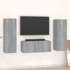 Greatstore 3dílný set TV skříněk šedý sonoma kompozitní dřevo