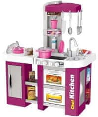iMex Toys dětská kuchyňka s tekoucí vodou a lednicí fialová se světly a zvuky