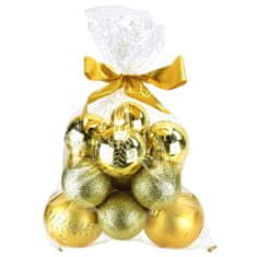 Dommio Vánoční koule v sáčku, assort, zlaté, 14 ks