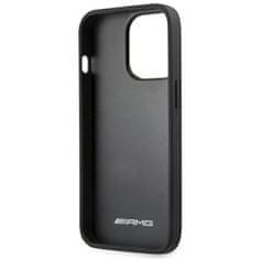 MERCEDES AMG AMHCP14LDOLBK hard silikonové pouzdro iPhone 14 PRO 6.1" black Leather Hot Stamped