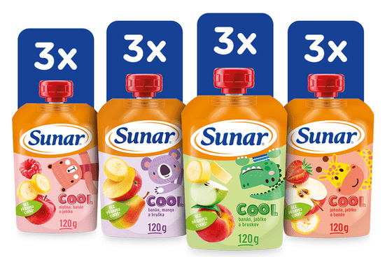 Sunar Cool ovocná kapsička mix příchutí III 12 x 120 g