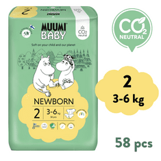 MUUMI BABY 2 Newborn 3–6 kg eko pleny 58 ks