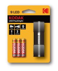 Kodak Mini svítilna KODAK 9 LED IP62 25m + 3xAAA - černá