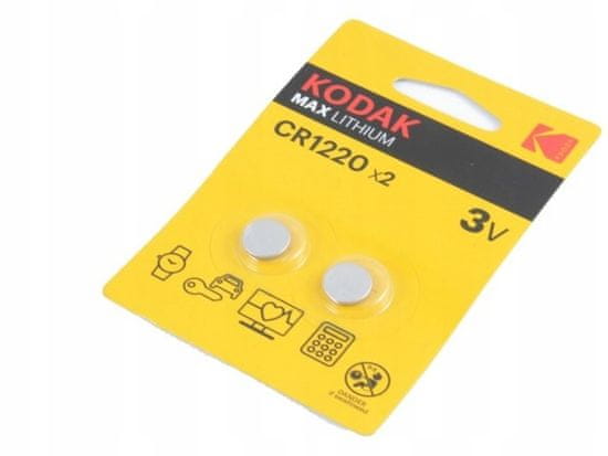 Kodak Lithiová baterie KODAK 3V CR1220 DL1220 1220 2 ks.