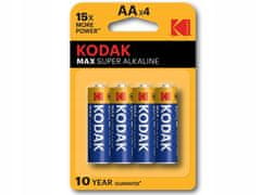 Kodak 4x Bateria KODAK Super Zásaditý R06 R6 AA 1,5V
