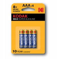 Kodak 4x baterie KODAK Super Zásaditý R03 R3 AAA 1,5V