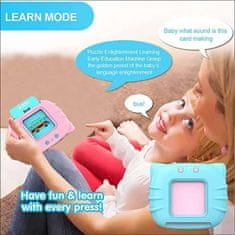 Netscroll Didaktická hračka pro učení angličtiny poslechem a opakováním, učení angličtiny hrou s kartami a audio výslovností, vložte kartu, poslouchejte a opakujte, dívčí, růžová, LearnEnglish