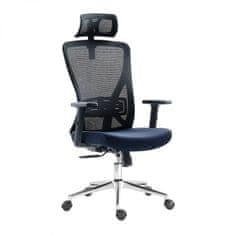 KUPŽIDLE Kancelářská ergonomická židle ERGO MAX — černá/modrá, nosnost 150 kg