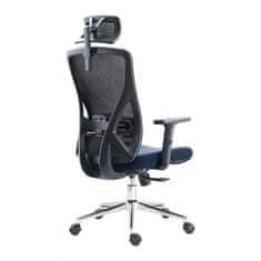 KUPŽIDLE Kancelářská ergonomická židle ERGO MAX — černá/modrá, nosnost 150 kg