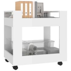 shumee Kancelářský kontejner lesklý bílý 60x45x60 cm kompozitní dřevo