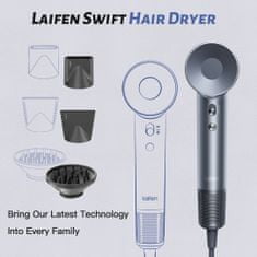 Laifen Swift Special Silver Blue Vysokorychlostní fén na vlasy (3 trysky)