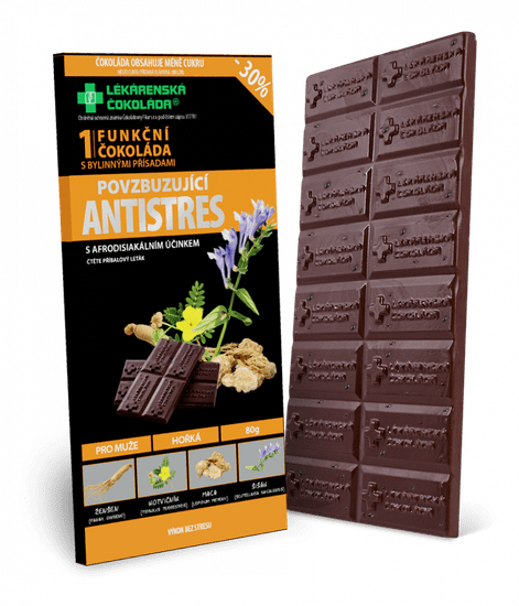 Lékárenská čokoláda Hořká čokoláda Povzbuzující antistres