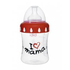 Bibi Širokohrdlá kojenecká láhev MAMA červená 250ml