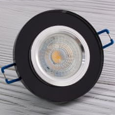 LUMILED Halogenové skleněné vestavné pevné svítidlo LED stropní GU10 MR16 Kulaté Černé