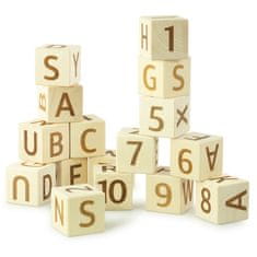 Ulanik Dřevěné kostky s anglickými písmeny a číslicemi