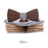  Dřevěný motýlek s kapesníčkem a manžetovými knoflíčky T221