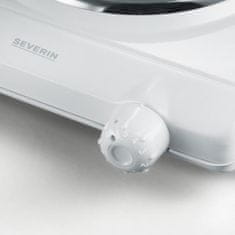Severin SEVERIN KP1091 Rechaud, elektrická varná deska 1500W, průměr 18 cm, nastavitelný termostat, ideální pro malé kuchyňské prostory / bílá