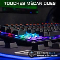 VERVELEY THE G-LAB, CARBON Combo, RGB drátová herní klávesnice a myš, Mechanická herní klávesnice