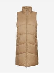 Vero Moda Béžová dlouhá prošívaná vesta s límcem VERO MODA Uppsala M