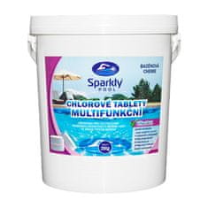 Sparkly POOL Chlorové tablety do bazénu 6v1 multifunkční 200g 15 kg
