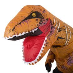 WOWO Nafukovací Dinosaurus T-REX Kostým pro Karneval, Velikost 1,5-1,9m, Barva Hnědá