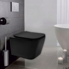 BPS-koupelny Závěsná WC mísa se SoftClose sedátkem REA RAUL, černá mat