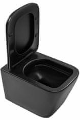BPS-koupelny Závěsná WC mísa se SoftClose sedátkem REA RAUL, černá mat