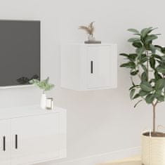shumee Nástěnná TV skříňka bílá s vysokým leskem 40 x 34,5 x 40 cm