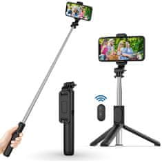Techsuit Selfie Stick - s dálkovým ovládáním Bluetooth - 100 cm - Černá KP27181