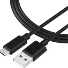 Tactical Smooth Thread Cable USB-A/USB-C 2m černý, 8596311152955