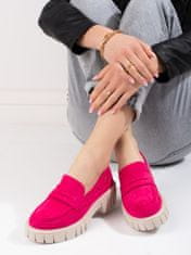Amiatex Komfortní růžové dámské polobotky na plochém podpatku, odstíny růžové, 40