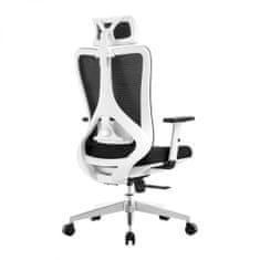 KUPŽIDLE Kancelářská ergonomická židle GRANDE white – látka, černá, nosnost 150 kg