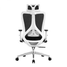KUPŽIDLE Kancelářská ergonomická židle GRANDE white – látka, černá, nosnost 150 kg