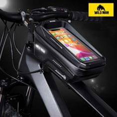 4DAVE WILDMAN Bicycle bag MS66 Phone Anti-glare Phone Mount Bag Cycling Top Tube Frame Bag, Waterproof 1L Black