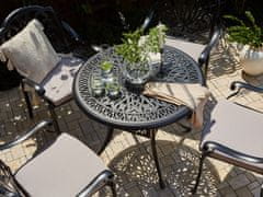 Beliani Zahradní stůl kulatý hliníkový 90 cm černý ANCONA